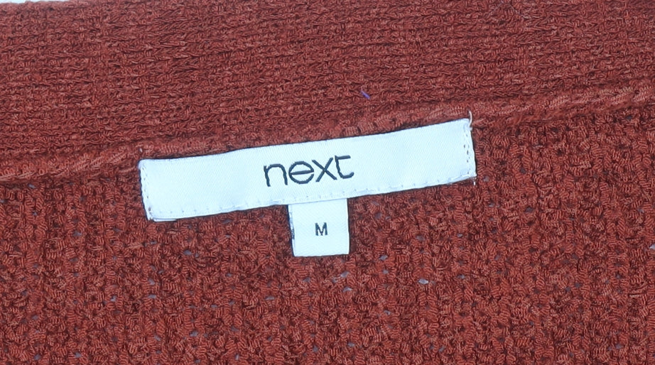 Next Women Brown Chunky Knit Button Cardigan Size M