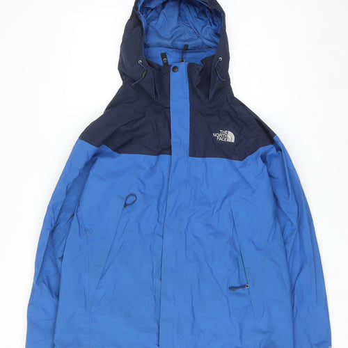 The North Face Men's Blue Waterproof Hooded Parka Jacket Size L