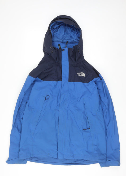 The North Face Men's Blue Waterproof Hooded Parka Jacket Size L