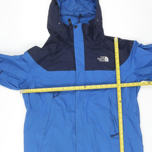 The North Face Men's Blue Waterproof Hooded Parka Jacket Size L