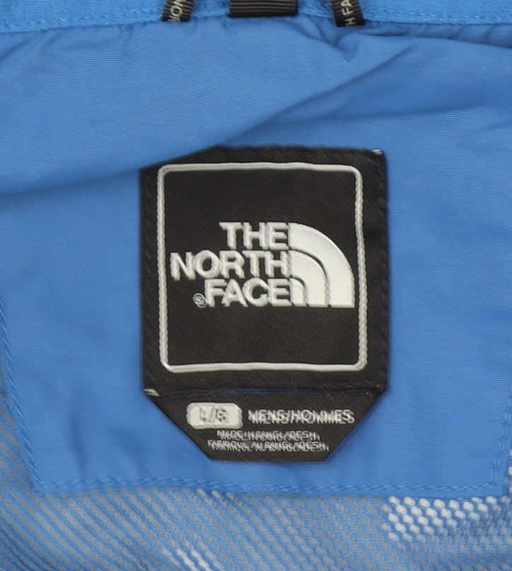 The North Face Men's Blue Waterproof Hooded Parka Jacket Size L