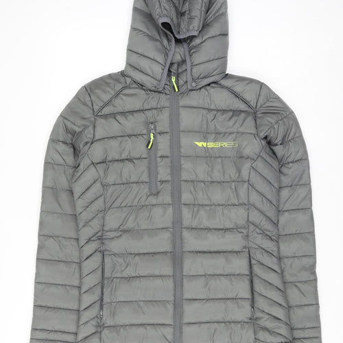 Clique Men's Grey Hooded Puffer Jacket S 36 Insulated Polyester