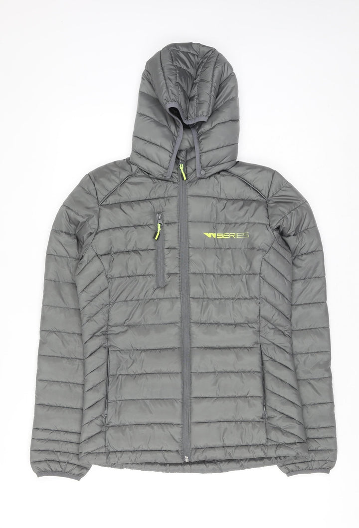 Clique Men's Grey Hooded Puffer Jacket S 36 Insulated Polyester