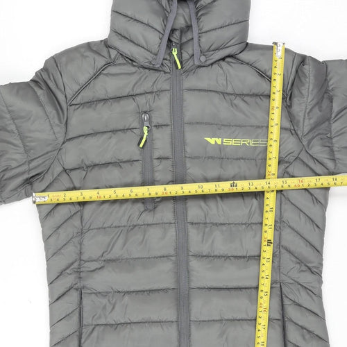 Clique Men's Grey Hooded Puffer Jacket S 36 Insulated Polyester