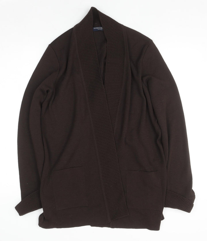 Marina Rinaldi Men Brown Wool Acrylic Knit Open Cardigan M