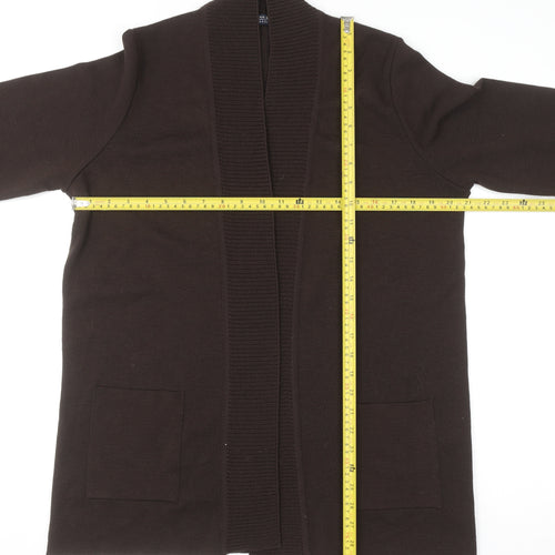 Marina Rinaldi Men Brown Wool Acrylic Knit Open Cardigan M