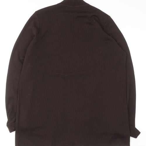 Marina Rinaldi Men Brown Wool Acrylic Knit Open Cardigan M