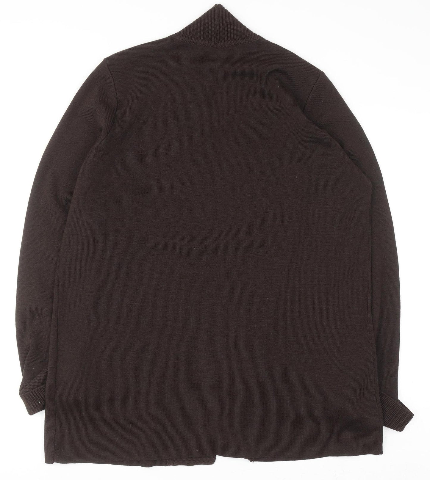 Marina Rinaldi Men Brown Wool Acrylic Knit Open Cardigan M