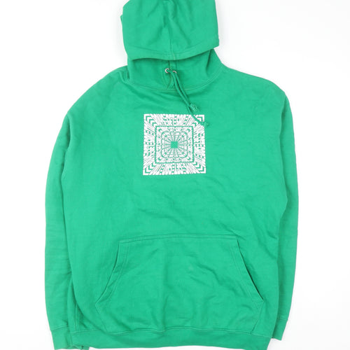 Boys Get Sad Too Mens Green Pullover Hoodie Size L Graphic Print