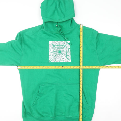 Boys Get Sad Too Mens Green Pullover Hoodie Size L Graphic Print