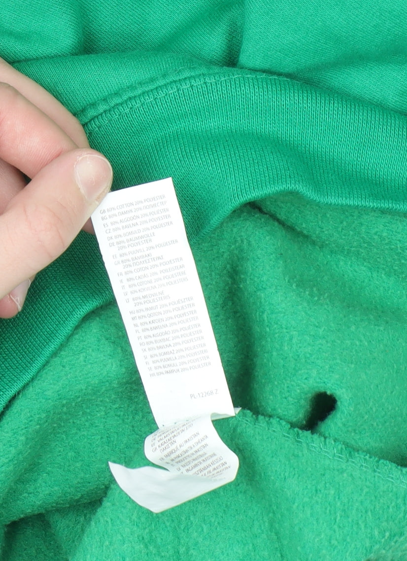 Boys Get Sad Too Mens Green Pullover Hoodie Size L Graphic Print