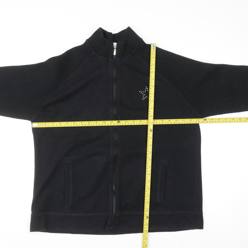 Evans Women's Black Size 20 Track Jacket Full Zip Cotton Blend