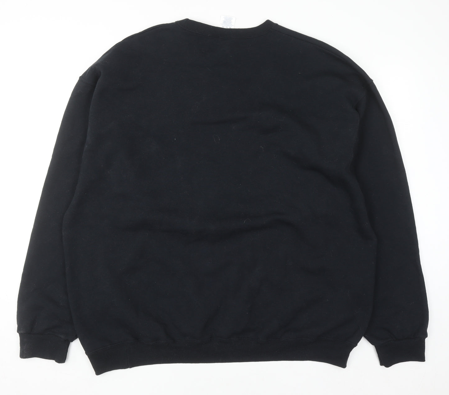 Jerzees Mens Black 2XL Christmas Dog Graphic Pullover Sweatshirt
