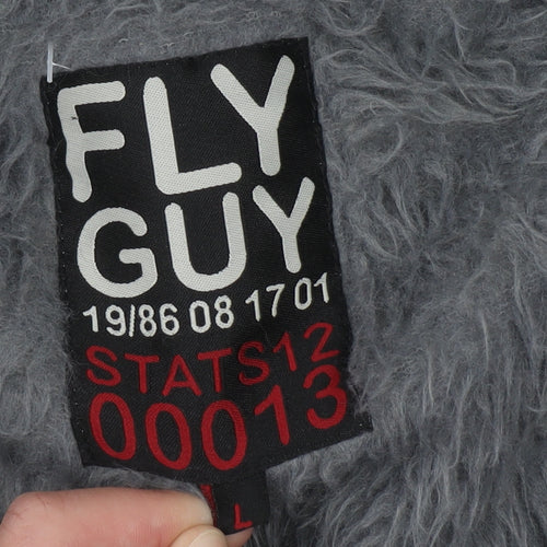 Fly Guy Men's Grey L Full Zip Hooded Windbreaker Jacket
