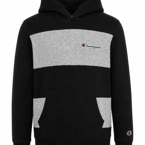 Champion Boys Black and Grey Pullover Hoodie Size 11-12 Years Lined Casual