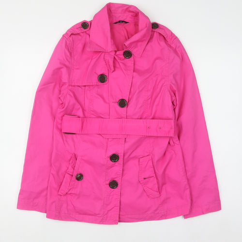 Marks and Spencer Women's Pink Cotton Belted Trench Coat Size 12