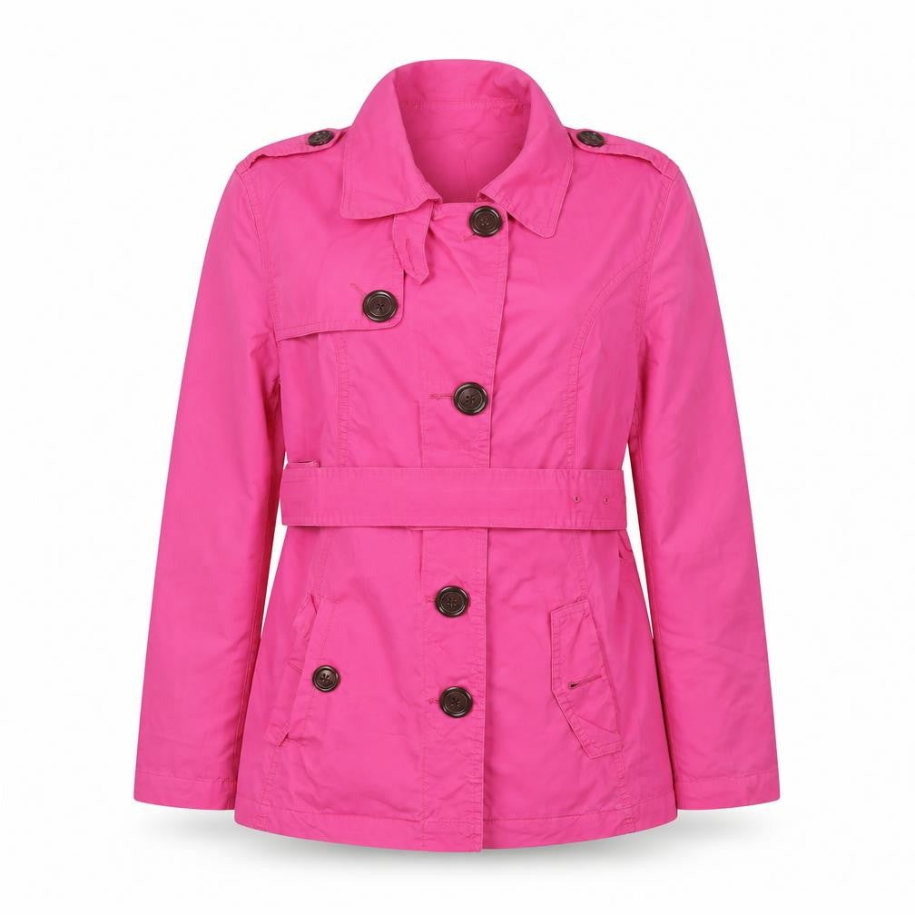 Marks and Spencer Women's Pink Cotton Belted Trench Coat Size 12