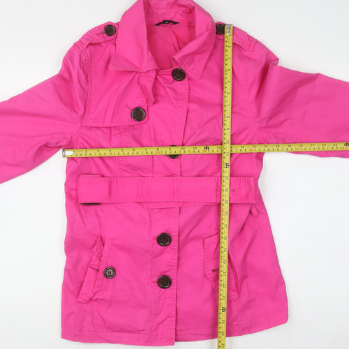 Marks and Spencer Women's Pink Cotton Belted Trench Coat Size 12