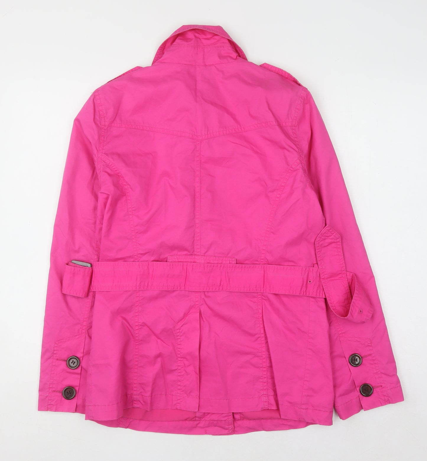 Marks and Spencer Women's Pink Cotton Belted Trench Coat Size 12