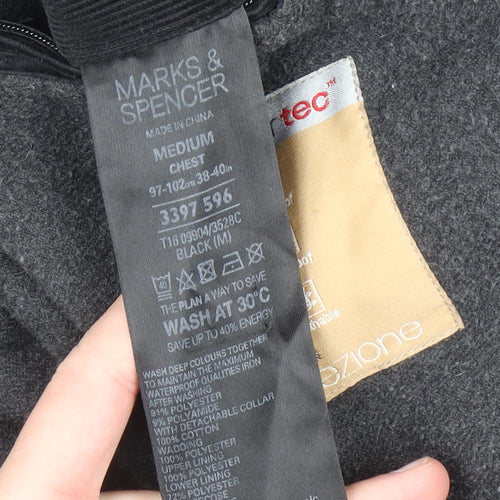 Marks and Spencer Men's Black Waterproof Parka Coat M