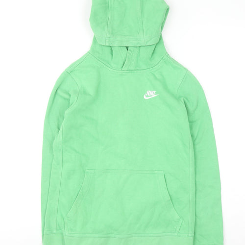 Nike Boys Green Pullover Hoodie Size L 147-158cm Cotton Blend