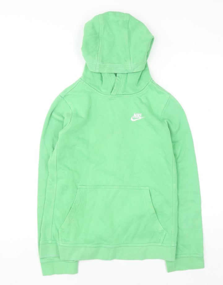 Nike Boys Green Pullover Hoodie Size L 147-158cm Cotton Blend