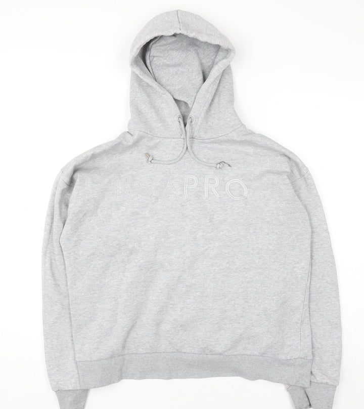 USA Pro Women's Grey Pullover Hoodie UK 14 Cotton Blend Sportswear
