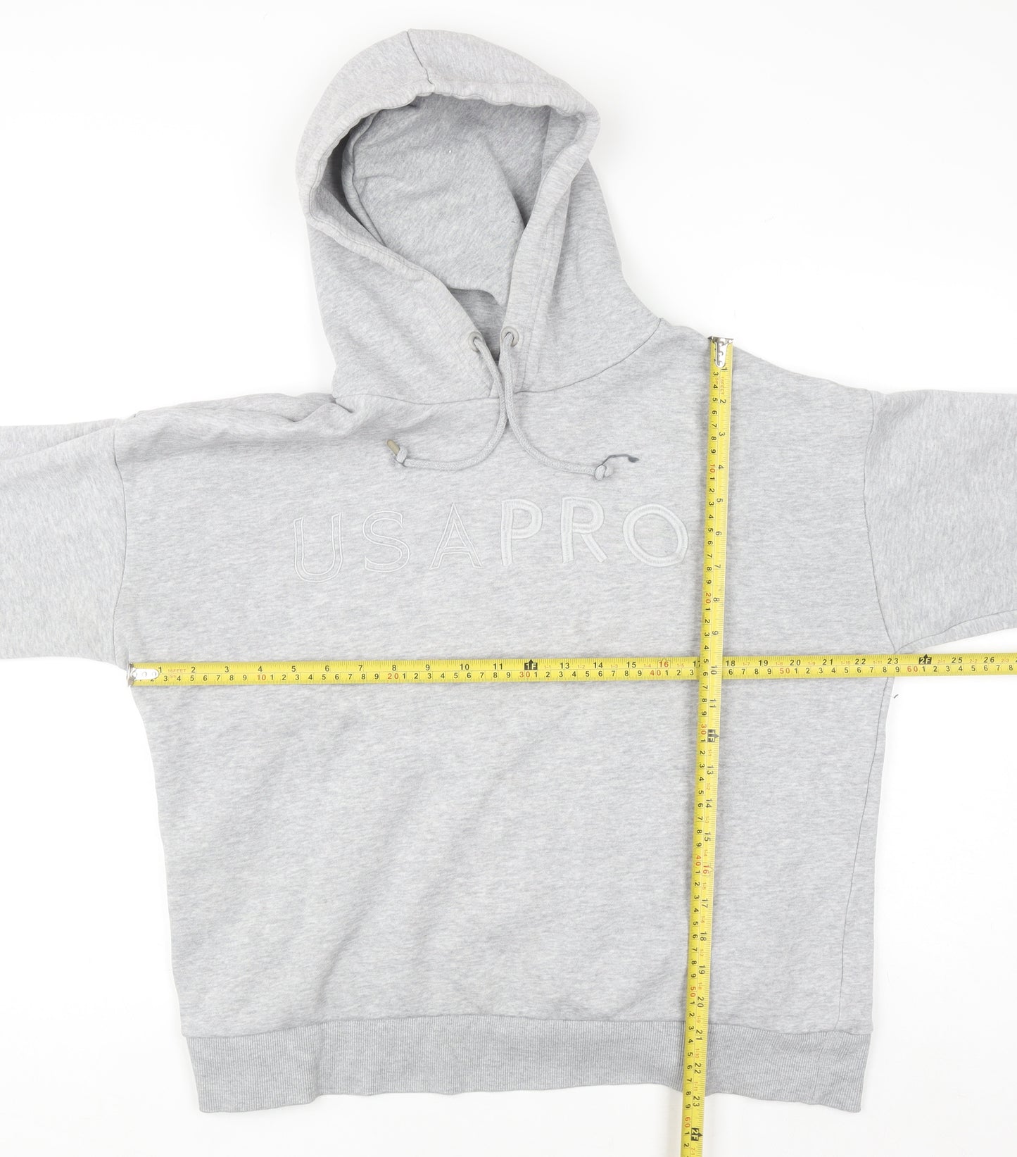 USA Pro Women's Grey Pullover Hoodie UK 14 Cotton Blend Sportswear