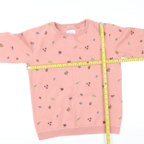 FatFace Girls Pink Embroidered Squirrel Sweatshirt 11-12 Years Pullover