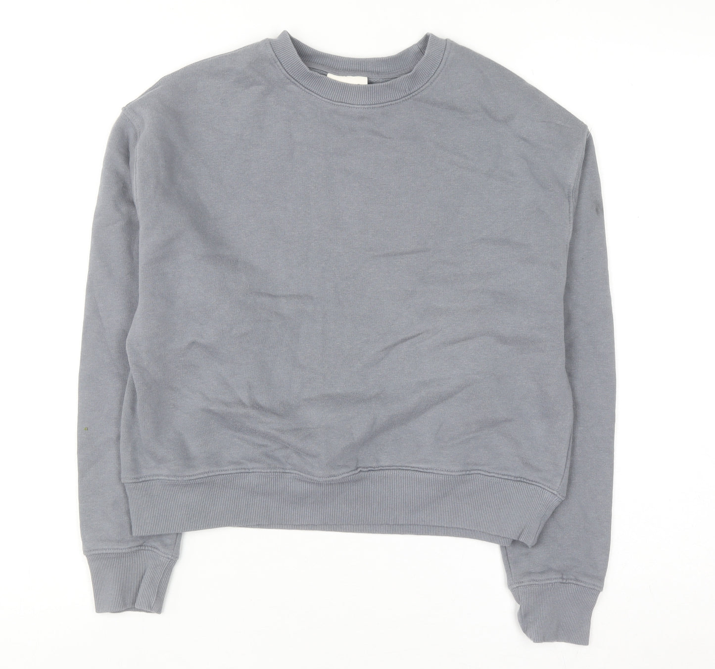 Pull & Bear Women Grey XS Pullover Sweatshirt Cotton Blend Casual