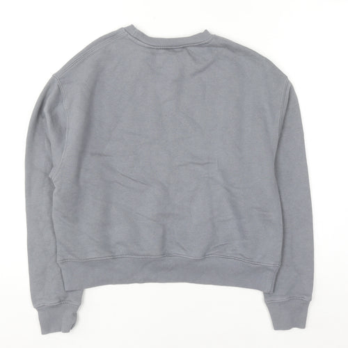 Pull & Bear Women Grey XS Pullover Sweatshirt Cotton Blend Casual