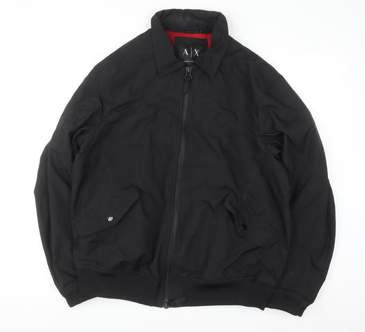 Armani Exchange Men's Black Bomber Jacket XXL Polyester Lined