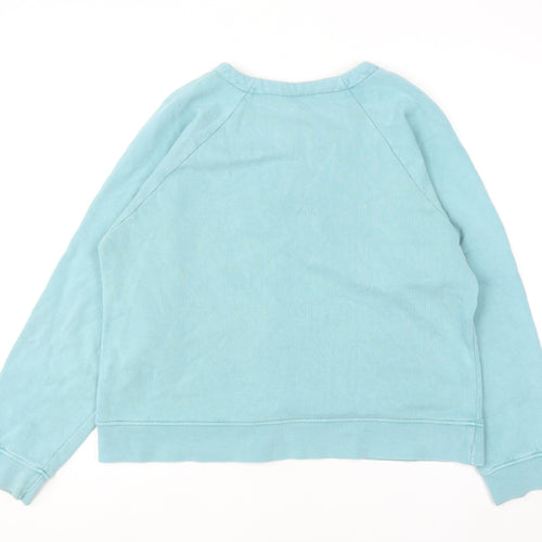 Orvis Men's Blue Henley Sweatshirt Fleece Cotton Blend Size L