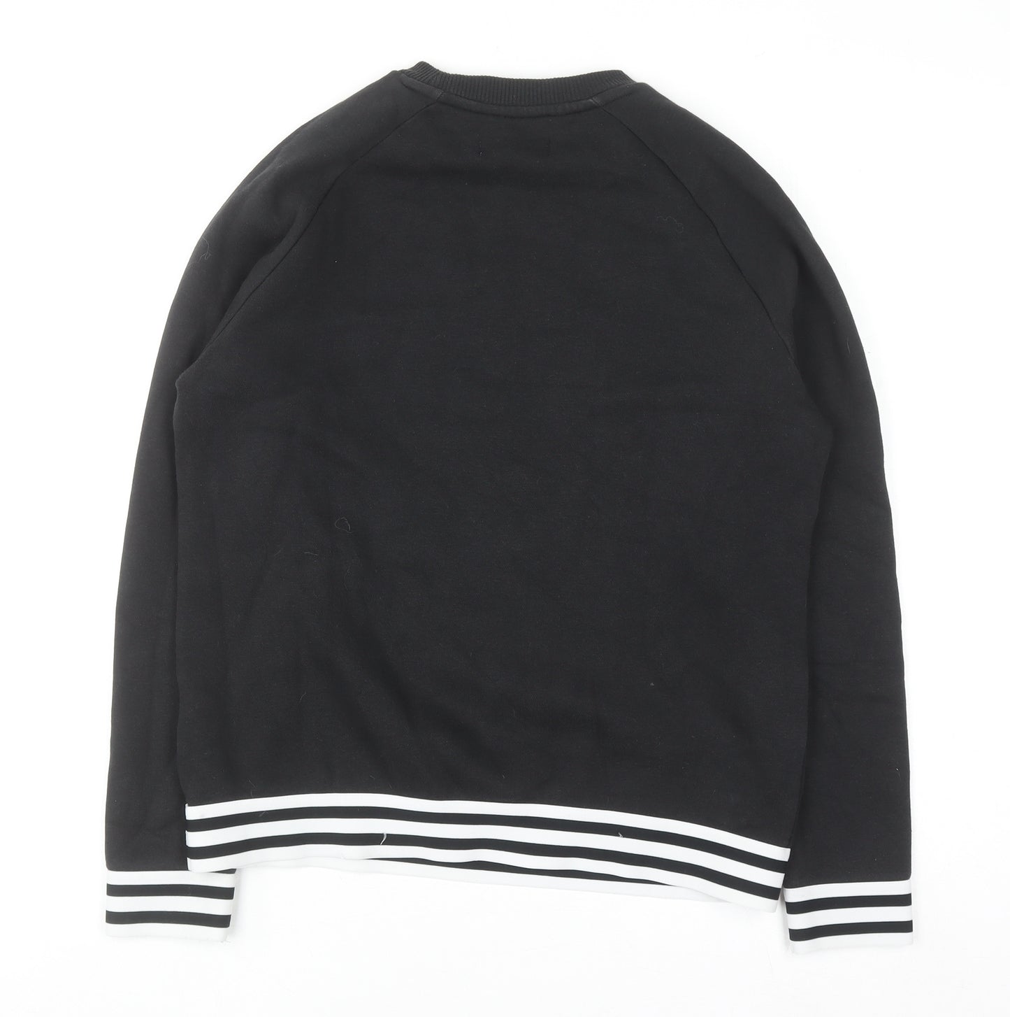 Adidas Women Black Crew Neck Sweatshirt Size 10 Cotton Blend