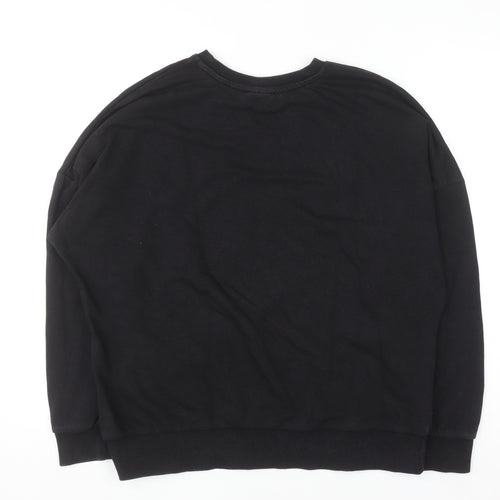 The Rolling Stones Women's Black Leopard Logo Pullover Sweatshirt UK 12