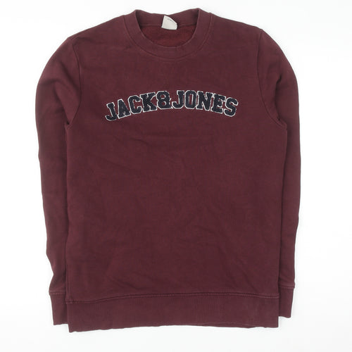 Jack & Jones Men's Red Small Pullover Sweatshirt Crew Neck