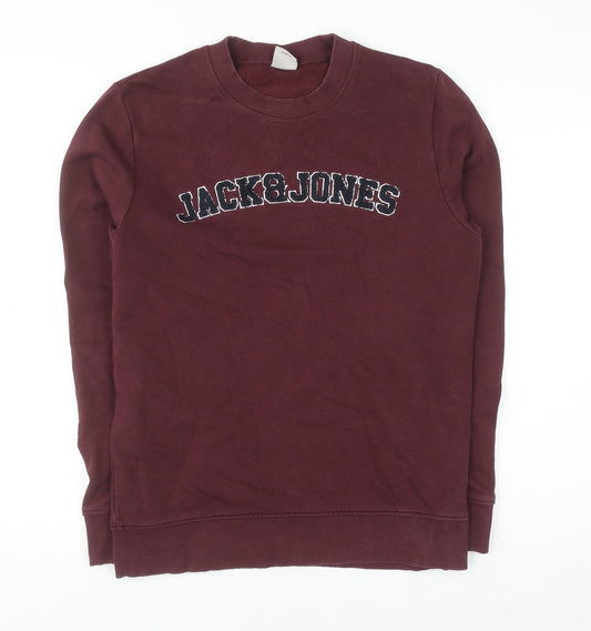 Jack & Jones Men's Red Small Pullover Sweatshirt Crew Neck