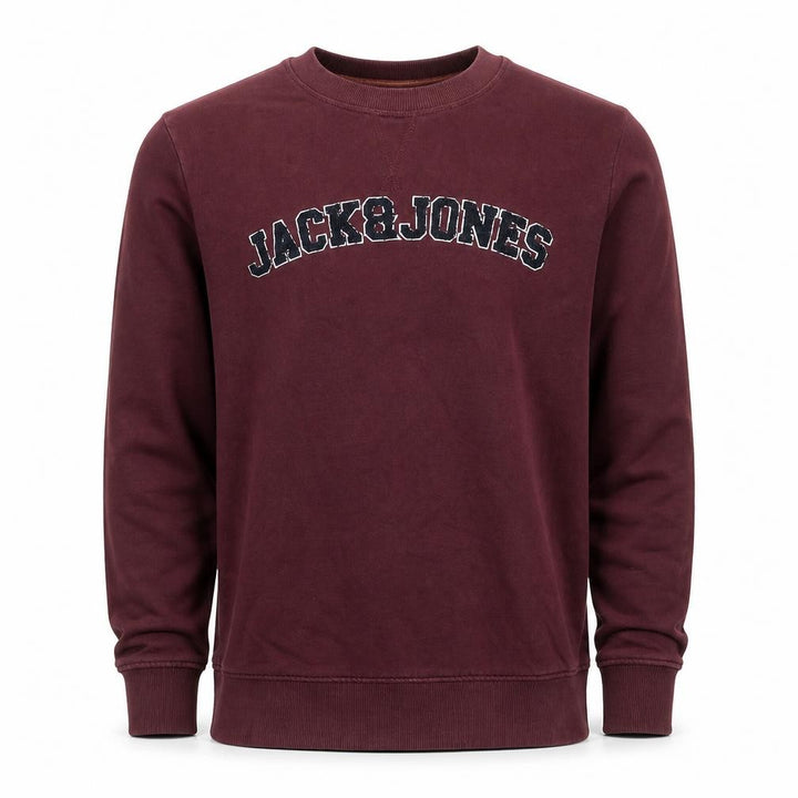 Jack & Jones Men's Red Small Pullover Sweatshirt Crew Neck