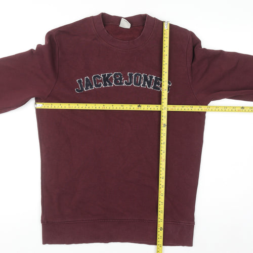 Jack & Jones Men's Red Small Pullover Sweatshirt Crew Neck