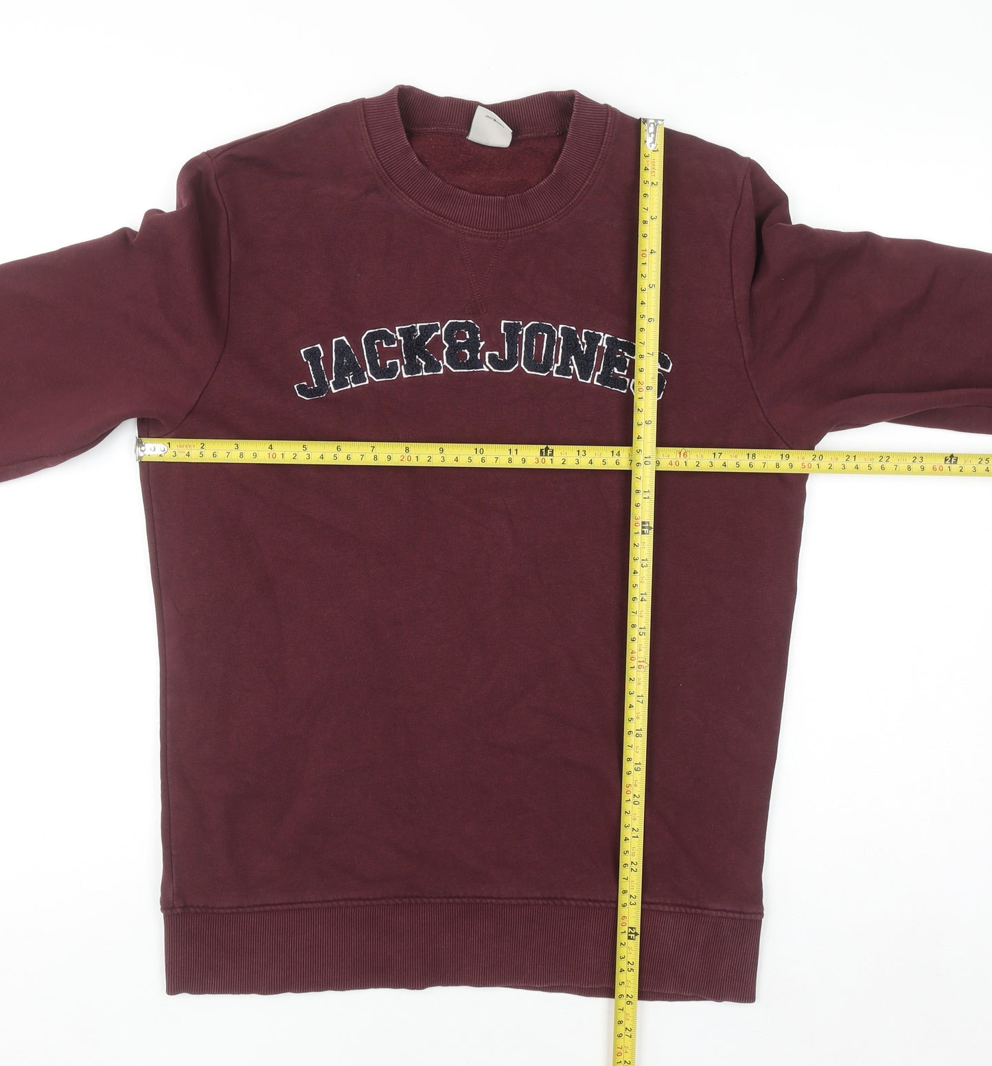 Jack & Jones Men's Red Small Pullover Sweatshirt Crew Neck