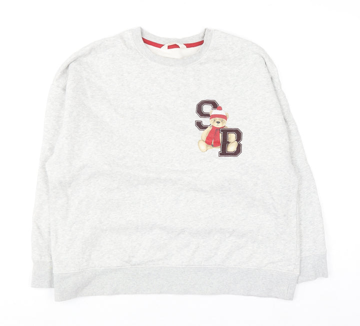 Marks and Spencer Women’s Grey Spencer Bear Sweatshirt Size 12