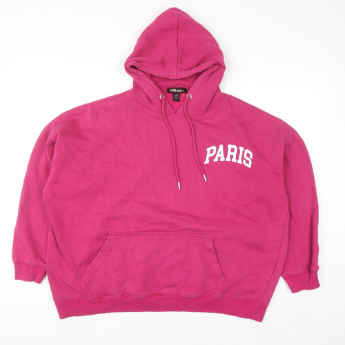 Pink Vanilla Women’s Pink Paris Pullover Hoodie Size M Cotton Blend