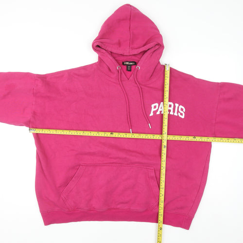 Pink Vanilla Women’s Pink Paris Pullover Hoodie Size M Cotton Blend