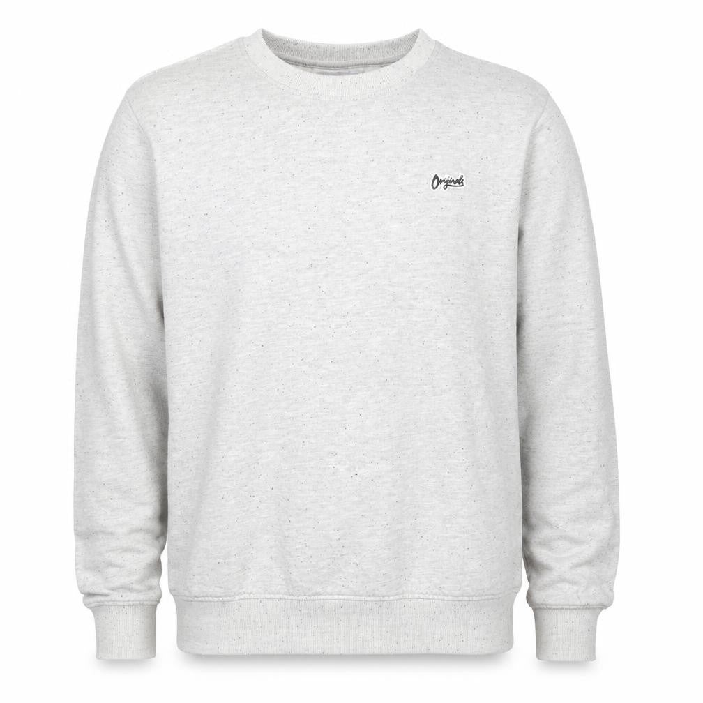 Front view of Jack & Jones Originals Men’s Grey XL Crew Neck Pullover Sweatshirt