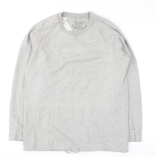 Pull&Bear Women's Grey Crew Neck Long Sleeve Pullover Sweatshirt Size 12