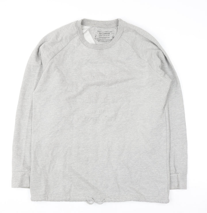 Pull&Bear Women's Grey Crew Neck Long Sleeve Pullover Sweatshirt Size 12