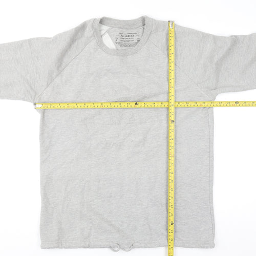 Pull&Bear Women's Grey Crew Neck Long Sleeve Pullover Sweatshirt Size 12