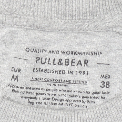 Pull&Bear Women's Grey Crew Neck Long Sleeve Pullover Sweatshirt Size 12
