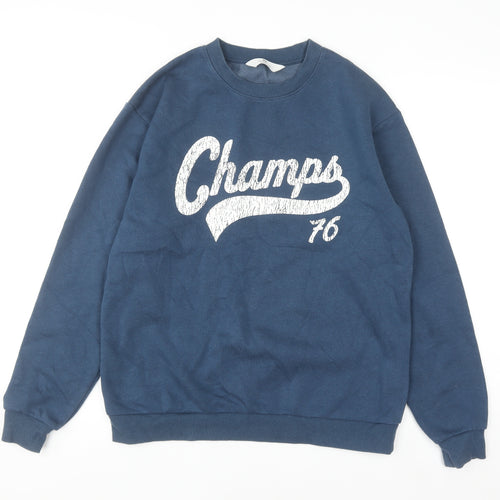 H&M Boys Blue Champs 76 Pullover Sweatshirt 16 Years