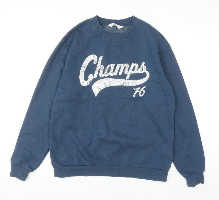 H&M Boys Blue Champs 76 Pullover Sweatshirt 16 Years